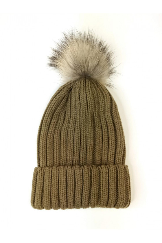 GORRO BASIC CANALE POMPOM REAL LEATHER